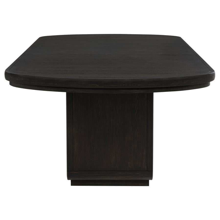 Leandro 7-Piece Rectangular Dining Table Set Burnished Black