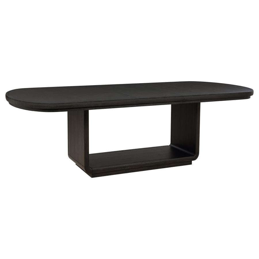 Leandro 9-Piece Rectangular Dining Table Set Burnished Black