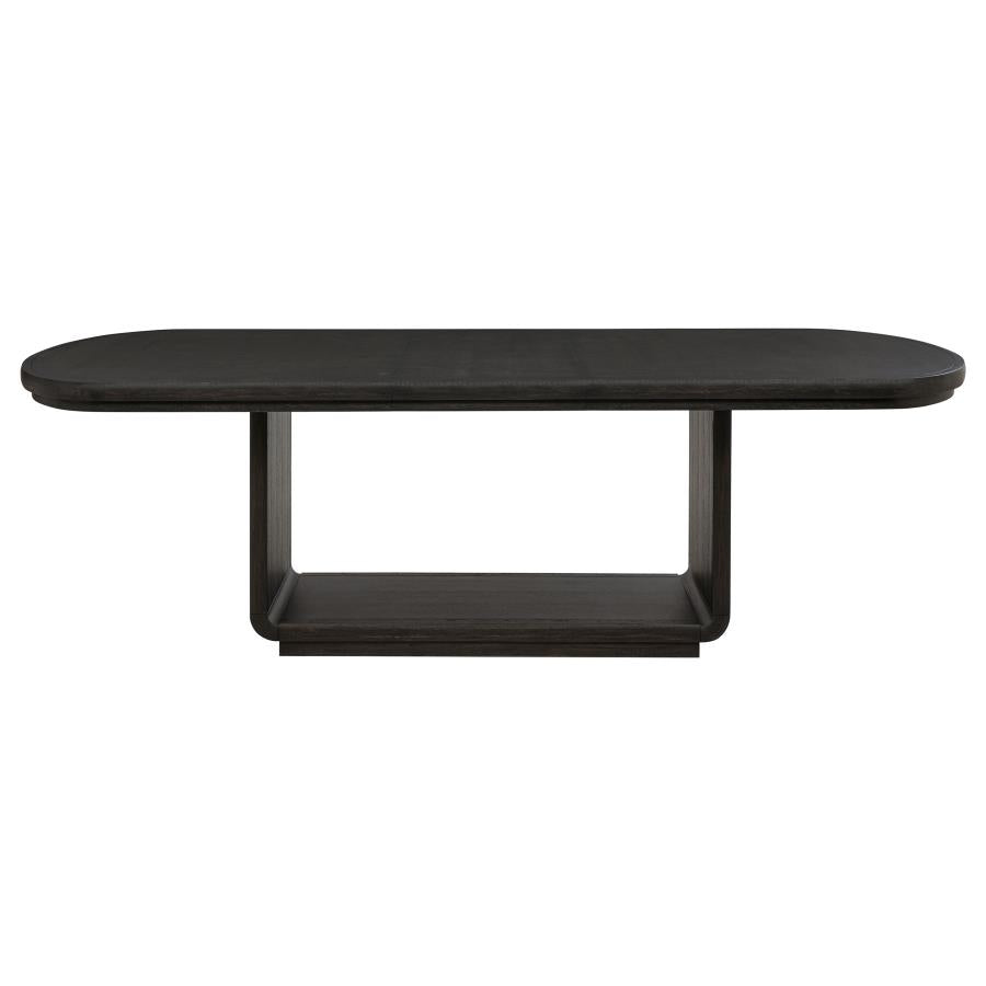 Leandro 9-Piece Rectangular Dining Table Set Burnished Black