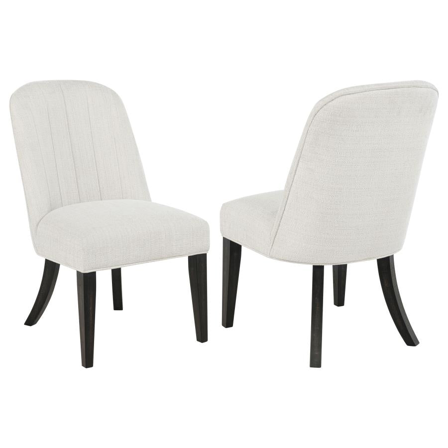 Leandro Upholstered Dining Side Chair Cream (Set Of 2)