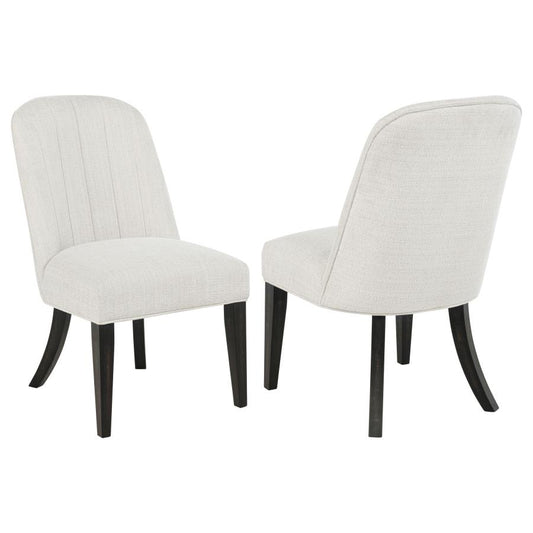 Leandro Upholstered Dining Side Chair Cream (Set Of 2)