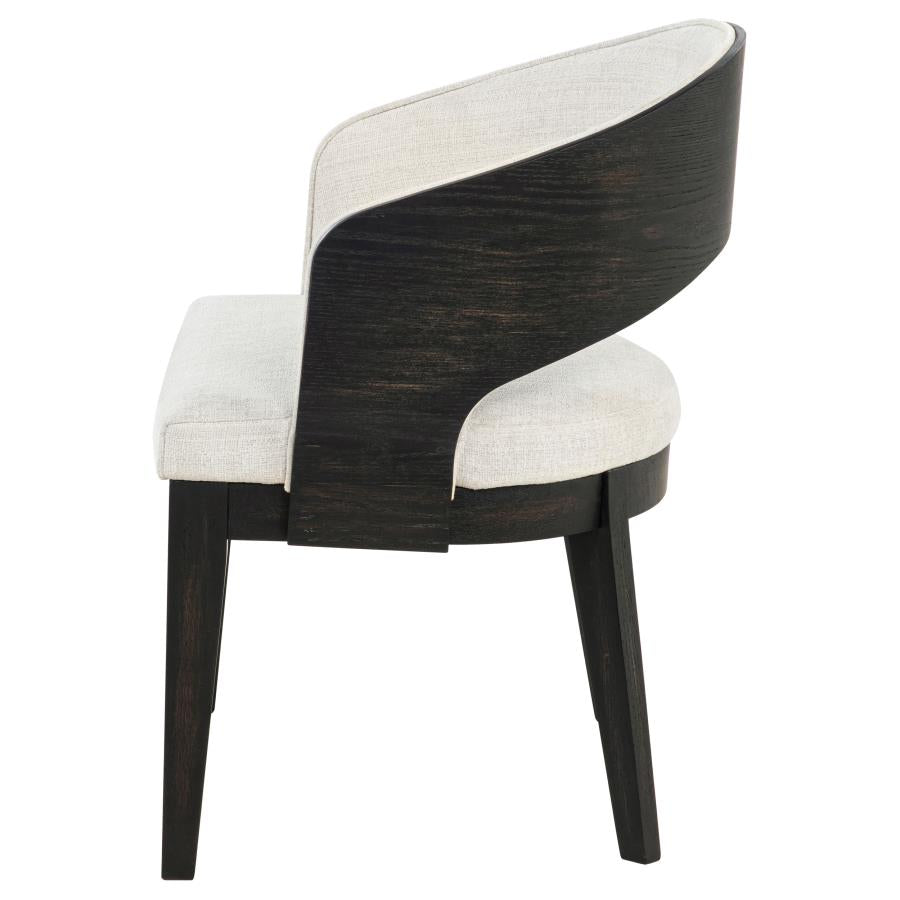 Leandro Upholstered Dining Arm Chair Cream (Set Of 2)