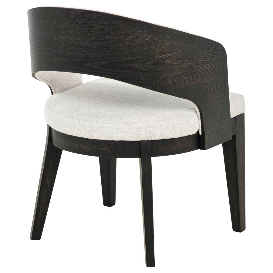 Leandro Upholstered Dining Arm Chair Cream (Set Of 2)