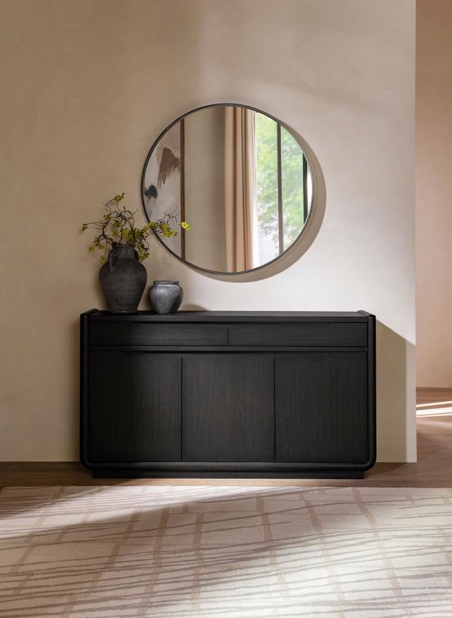 Leandro 2-Drawer Dining Sideboard Server Burnished Black