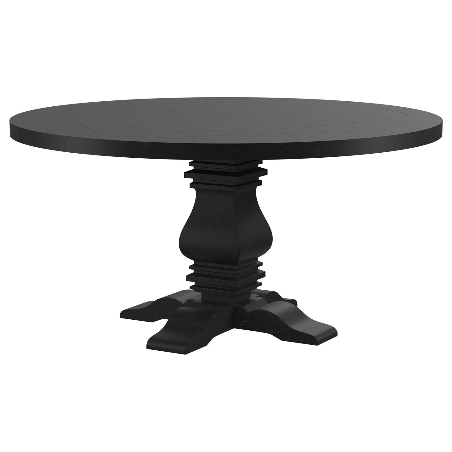 Florence Round 60-inch Pedestal Base Dining Table Black