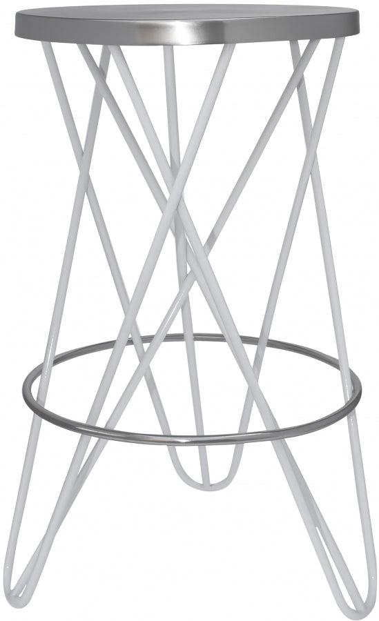 Meridian Furniture - Mercury Counter Stool Set Of 2 In White - 947White - ATL FURNITURE