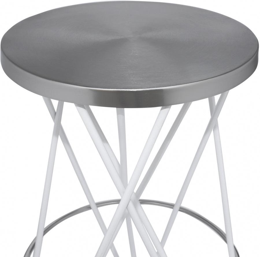 Meridian Furniture - Mercury Counter Stool Set Of 2 In White - 947White - ATL FURNITURE
