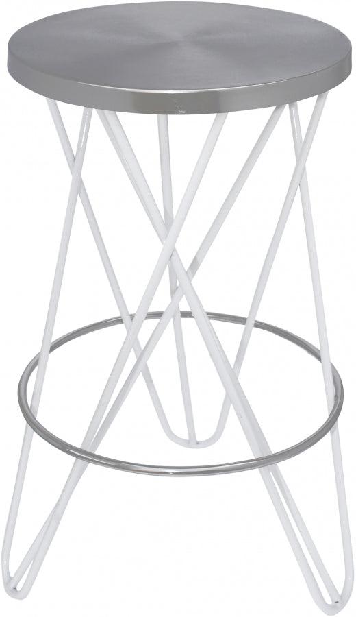 Meridian Furniture - Mercury Counter Stool Set Of 2 In White - 947White - ATL FURNITURE
