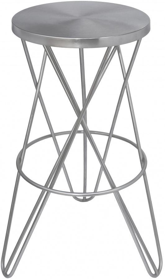 Meridian Furniture - Mercury Bar Stool Set Of 2 In Silver - 948Silver - ATL FURNITURE