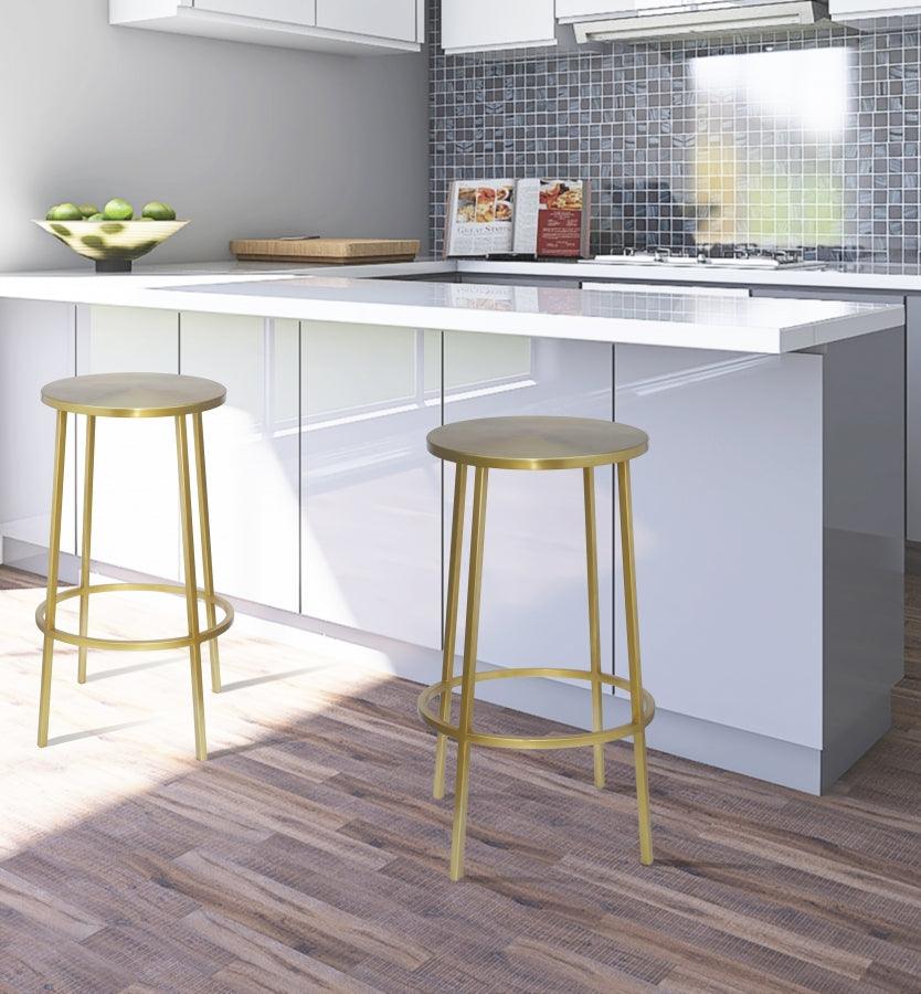 Meridian Furniture - Tyson Counter Stool Set Of 2 In Gold - 949Gold - ATL FURNITURE