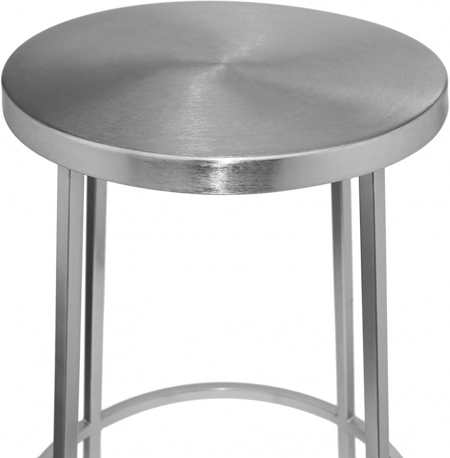 Meridian Furniture - Tyson Bar Stool Set Of 2 In Silver - 950Silver - ATL FURNITURE