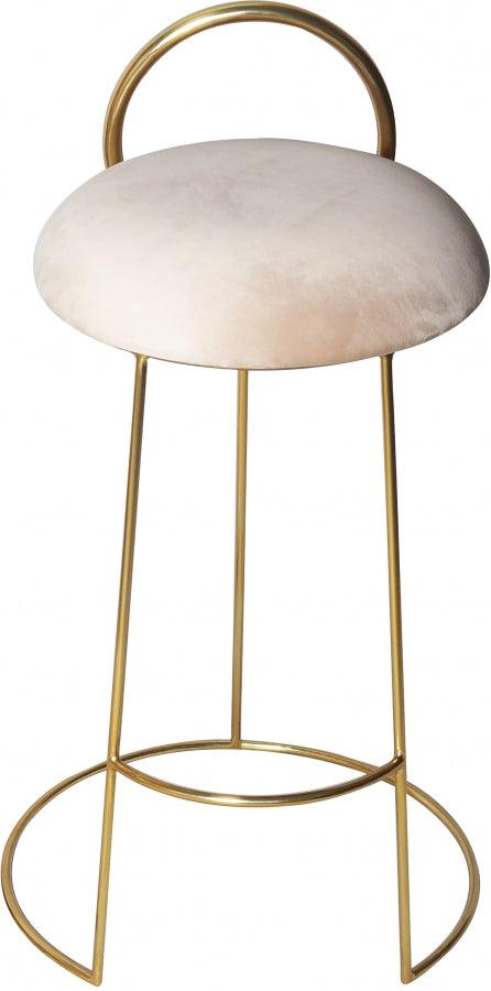Meridian Furniture - Ring Velvet Counter Stool Set Of 2 In Cream - 951Cream-C - ATL FURNITURE