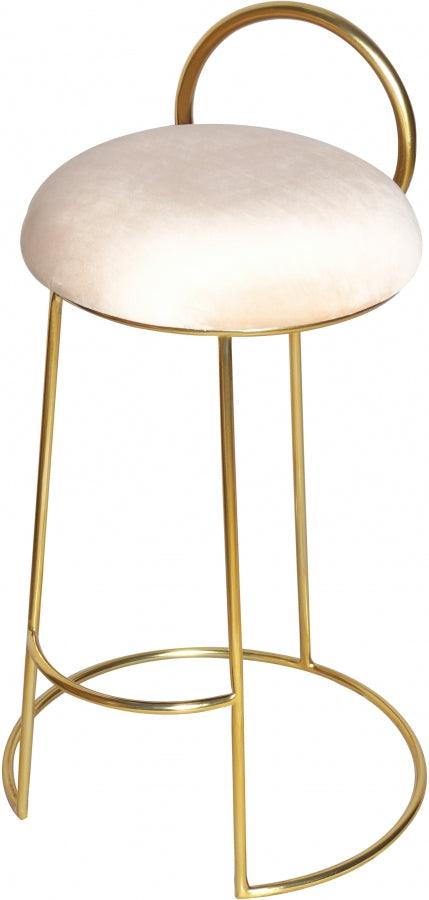 Meridian Furniture - Ring Velvet Counter Stool Set Of 2 In Cream - 951Cream-C - ATL FURNITURE