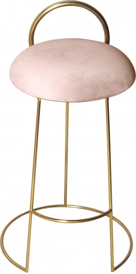 Meridian Furniture - Ring Velvet Counter Stool Set Of 2 In Pink - 951Pink-C - ATL FURNITURE