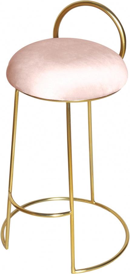 Meridian Furniture - Ring Velvet Counter Stool Set Of 2 In Pink - 951Pink-C - ATL FURNITURE