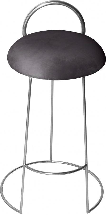 Meridian Furniture - Ring Velvet Counter Stool Set Of 2 In Grey - 952Grey-C - ATL FURNITURE