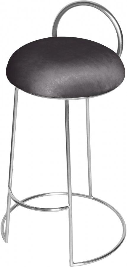 Meridian Furniture - Ring Velvet Counter Stool Set Of 2 In Grey - 952Grey-C - ATL FURNITURE