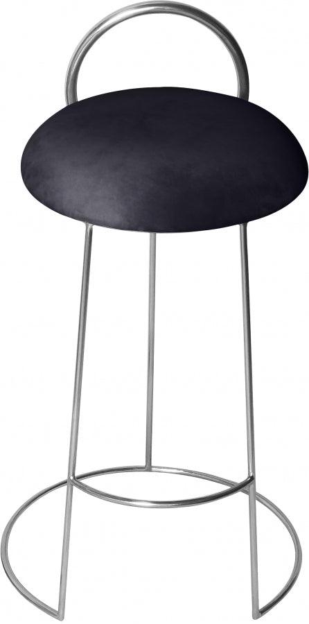 Meridian Furniture - Ring Velvet Counter Stool Set Of 2 In Black - 952Black-C - ATL FURNITURE