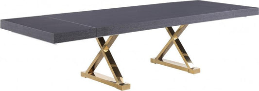 Meridian Furniture - Excel Extendable 2 Leaf Dining Table In Grey Oak Lacquer - 995-T - ATL FURNITURE