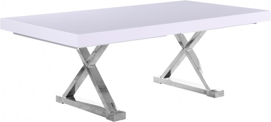 Meridian Furniture - Excel Extendable 2 Leaf Dining Table In White Lacquer - 997-T - ATL FURNITURE