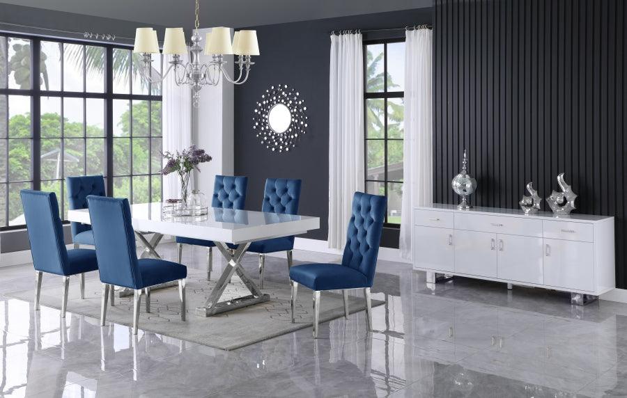 Meridian Furniture - Excel Extendable 2 Leaf Dining Table In White Lacquer - 997-T - ATL FURNITURE