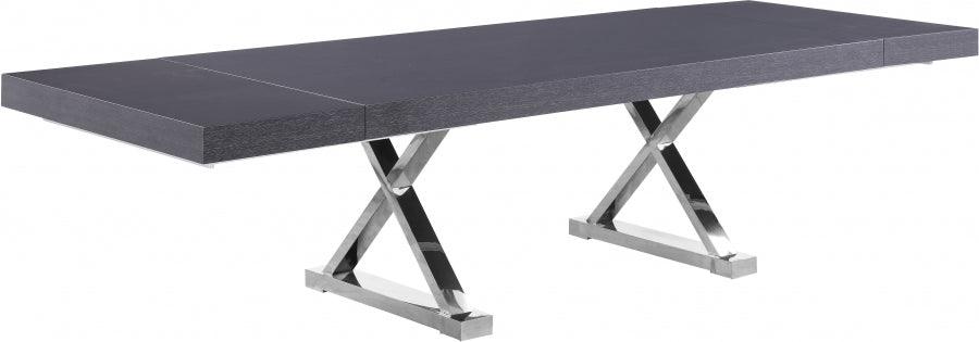 Meridian Furniture - Excel Extendable 2 Leaf Dining Table In Grey Oak Lacquer - 998-T - ATL FURNITURE