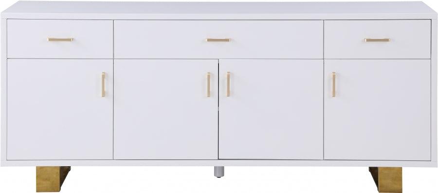 Meridian Furniture - Excel Sideboard-Buffet In White Lacquer - 355 - ATL FURNITURE