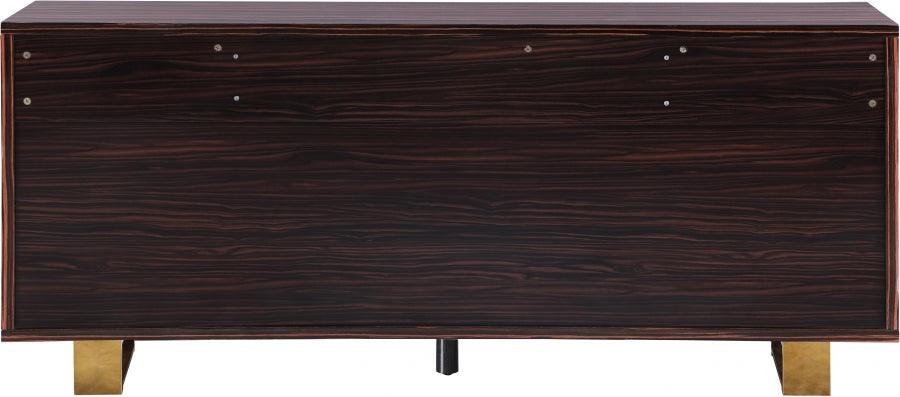 Meridian Furniture - Excel Sideboard-Buffet In Brown Zebra Lacquer - 357 - ATL FURNITURE