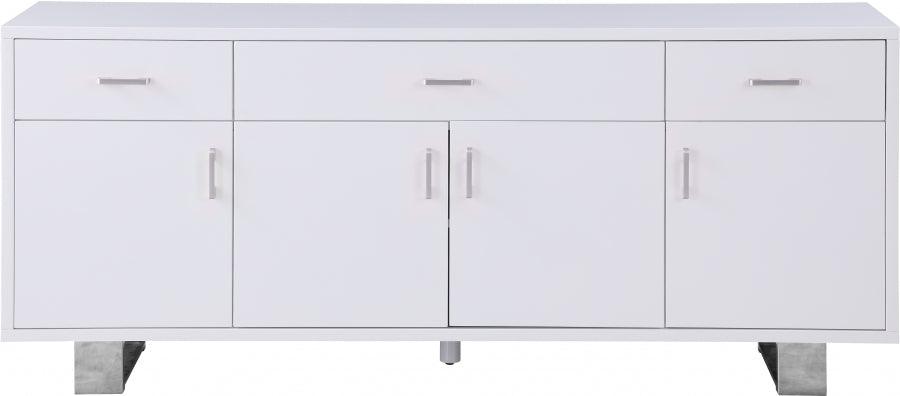 Meridian Furniture - Excel Sideboard-Buffet In White Lacquer - 358 - ATL FURNITURE