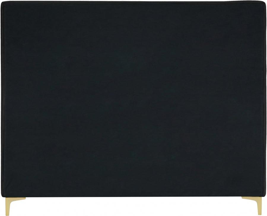 Meridian Furniture - Geri Velvet Queen Bed In Black - Geriblack-Q - ATL FURNITURE