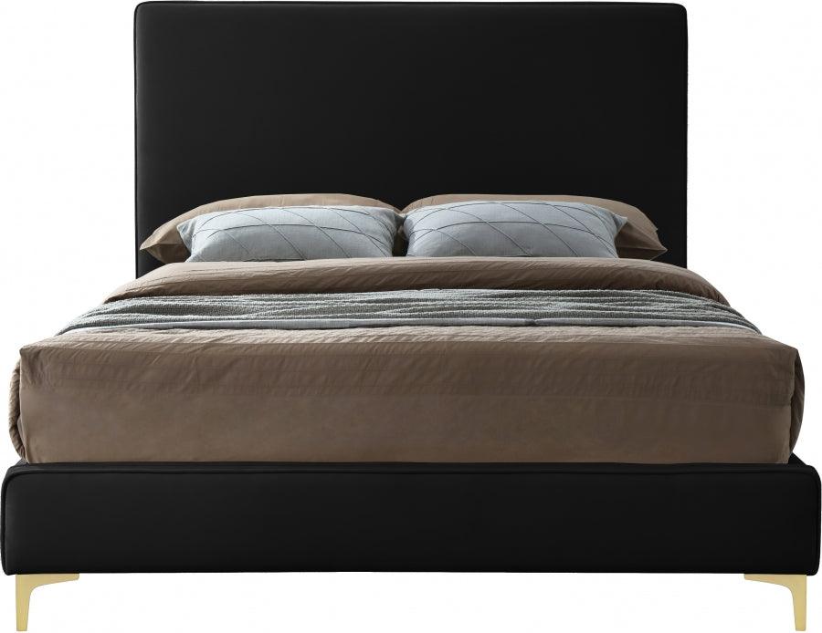 Meridian Furniture - Geri Velvet Queen Bed In Black - Geriblack-Q - ATL FURNITURE