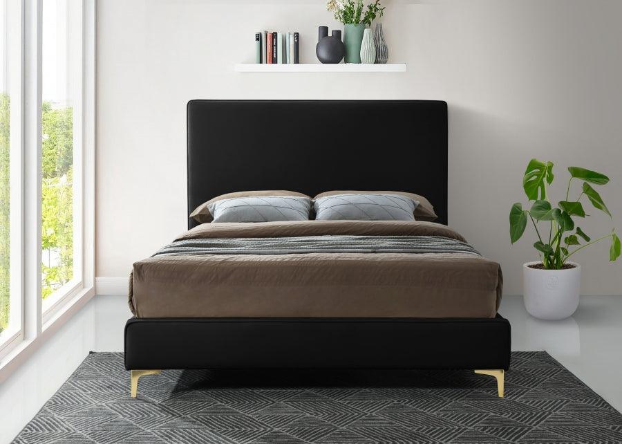 Meridian Furniture - Geri Velvet Queen Bed In Black - Geriblack-Q - ATL FURNITURE