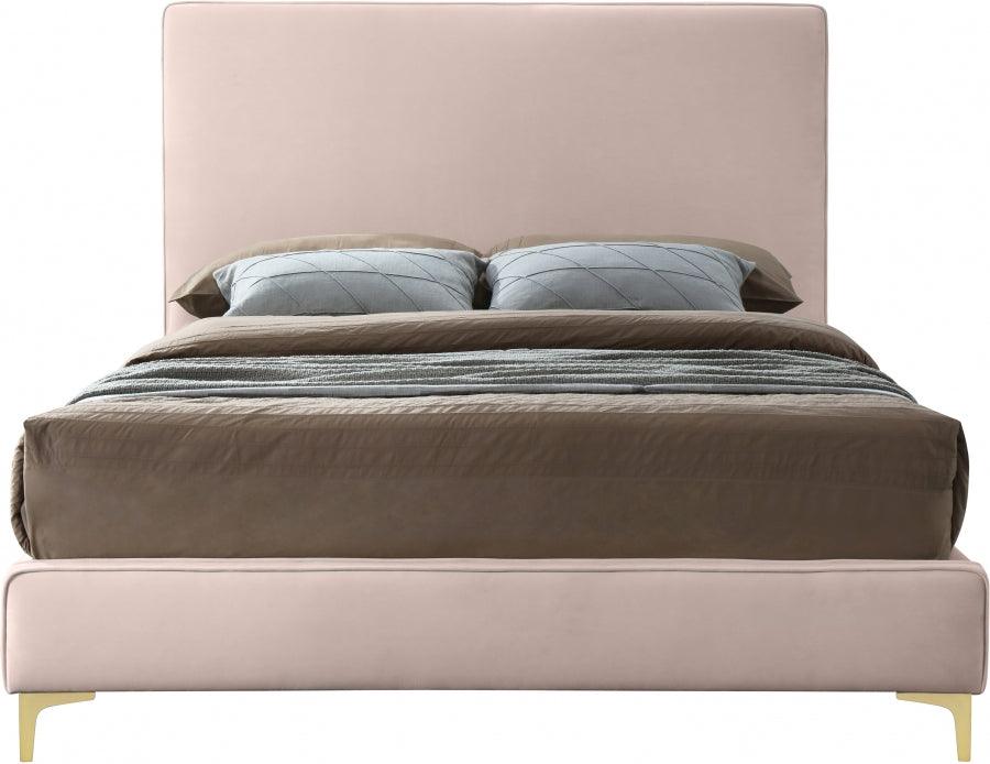 Geri Velvet King Bed In Pink - Geripink-K - ATL FURNITURE