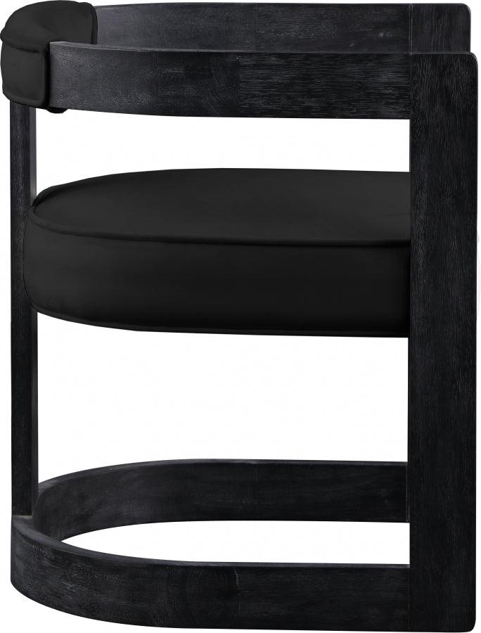 Meridian Furniture - Regency Velvet Dining Chair Set Of 2 In Black - 851Black-C - ATL FURNITURE