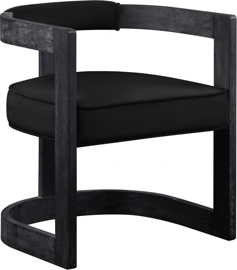 Meridian Furniture - Regency Velvet Dining Chair Set Of 2 In Black - 851Black-C - ATL FURNITURE