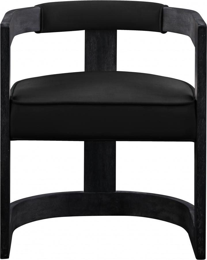 Meridian Furniture - Regency Velvet Dining Chair Set Of 2 In Black - 851Black-C - ATL FURNITURE