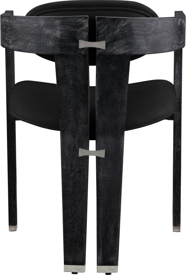 Meridian Furniture - Vantage Velvet Dining Chair Set Of 2 In Black - 852Black-C - ATL FURNITURE