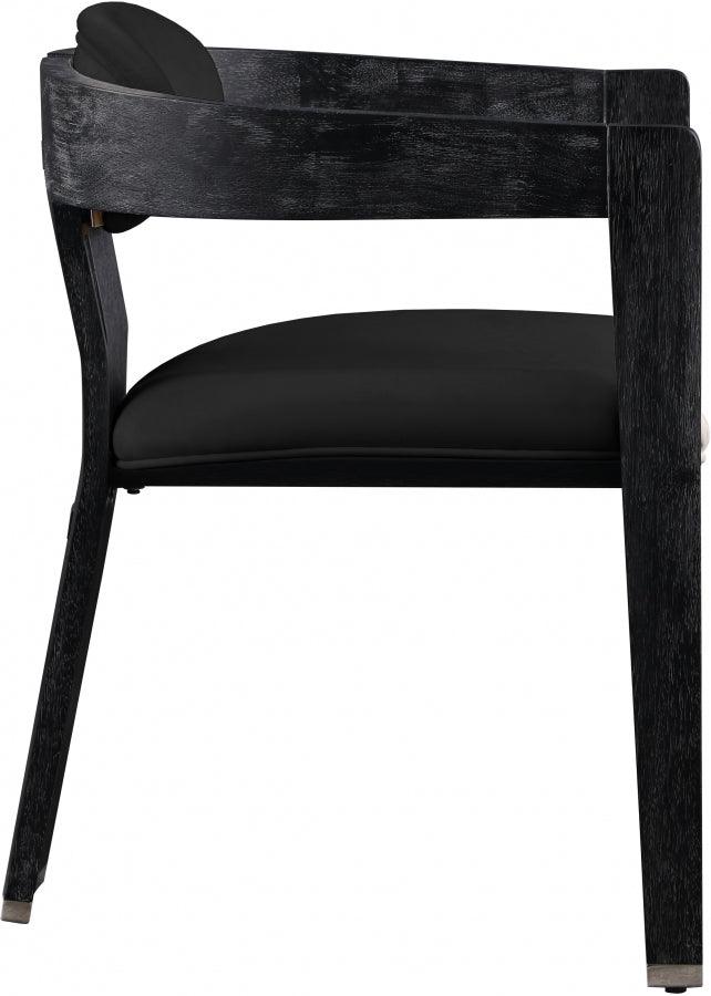 Meridian Furniture - Vantage Velvet Dining Chair Set Of 2 In Black - 852Black-C - ATL FURNITURE