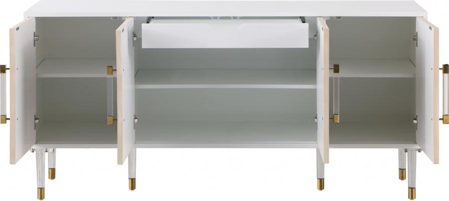 Meridian Furniture - Jive Sideboard-Buffet In White Lacquer - 315 - ATL FURNITURE