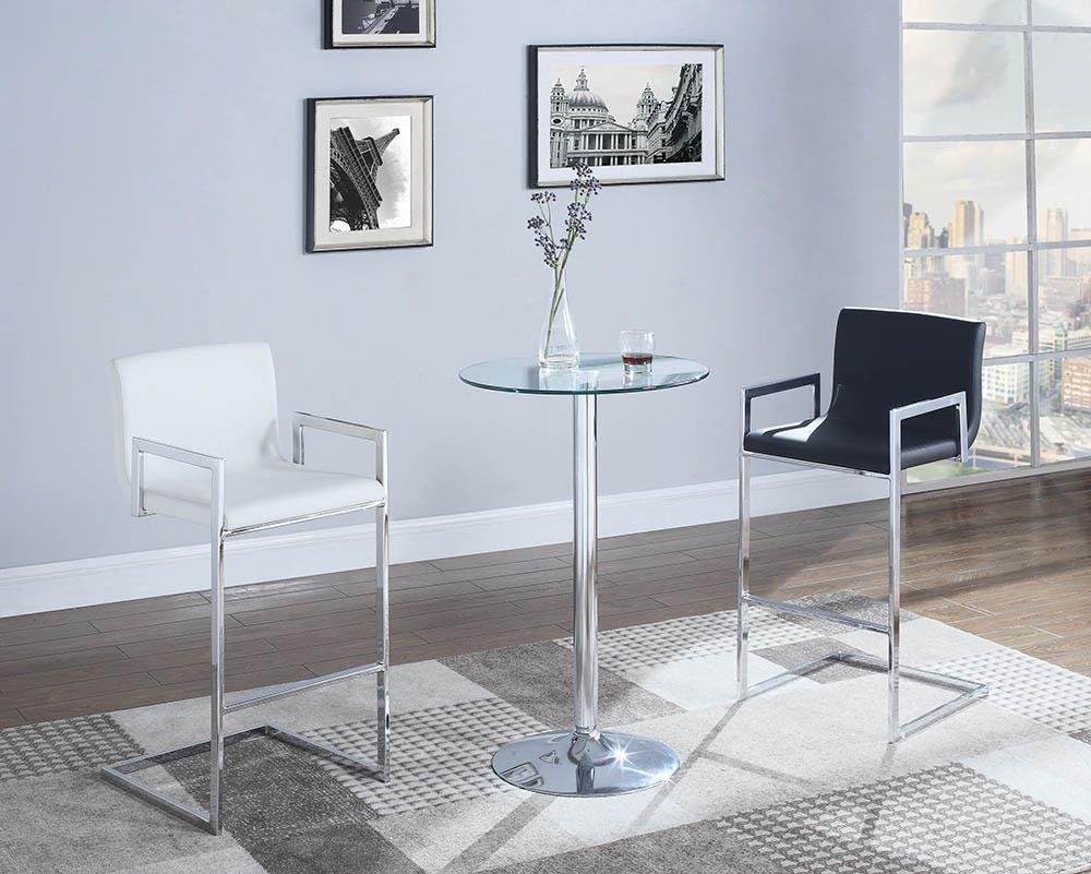 G120341 Contemporary Chrome Bar Table - ATL FURNITURE