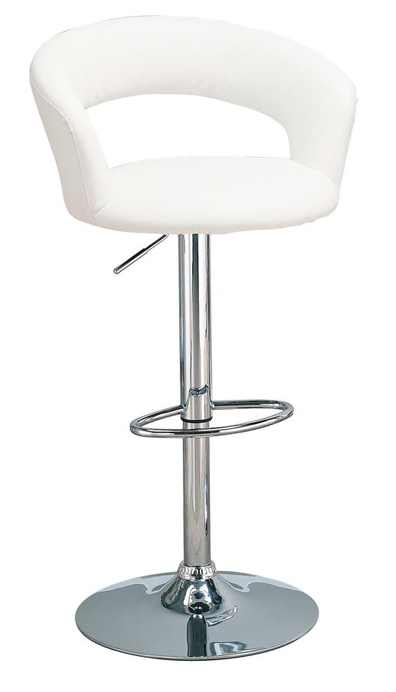 Rec Room Adjustable Bar Stool White - ATL FURNITURE