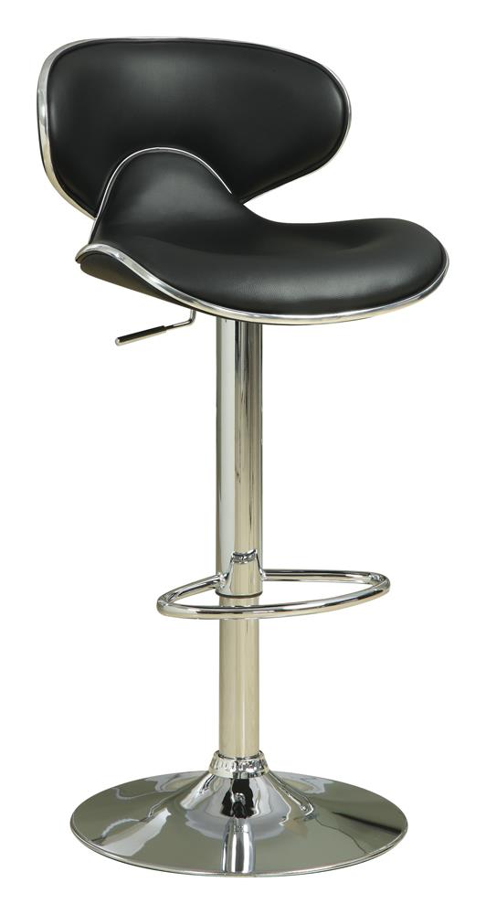 G120359 Contemporary Chrome and Black Adjustable Bar Stool - ATL FURNITURE