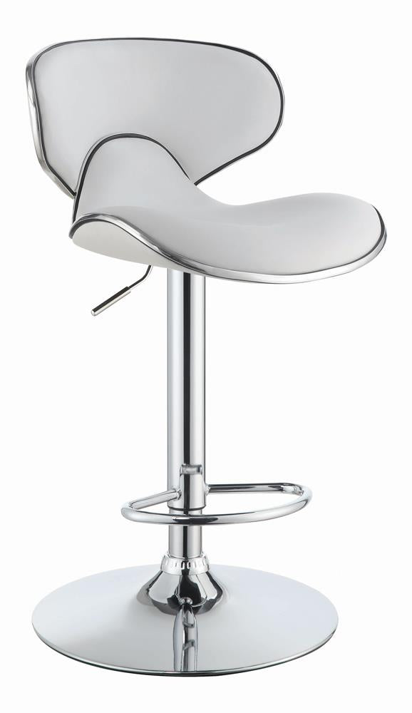 G120389 Contemporary White Adjustable Bar Stool - ATL FURNITURE