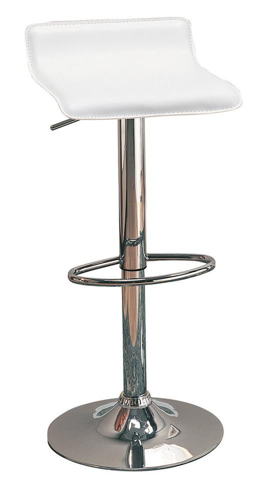 G120391 Contemporary White Adjustable Bar Stool - ATL FURNITURE