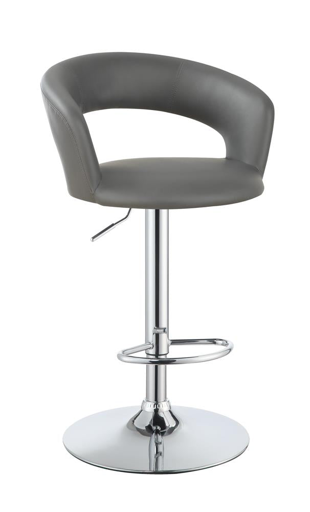 G120346 Contemporary Chrome and Grey Bar Stool - ATL FURNITURE