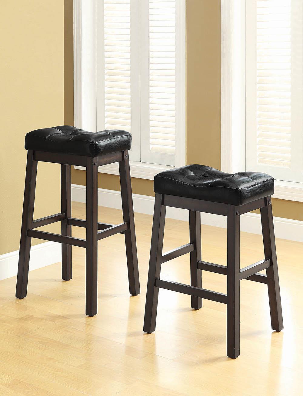 Transitional Black Upholstered Bar Stool - ATL FURNITURE