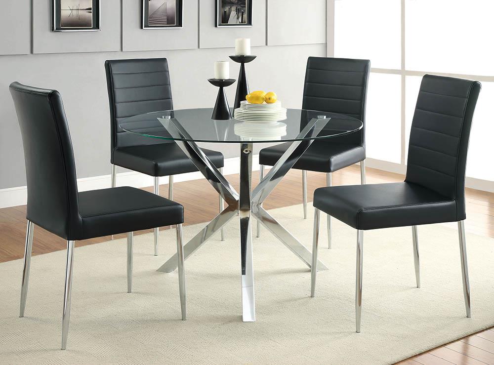 Vance Black and Chrome Dining Chair - ATL FURNITURE