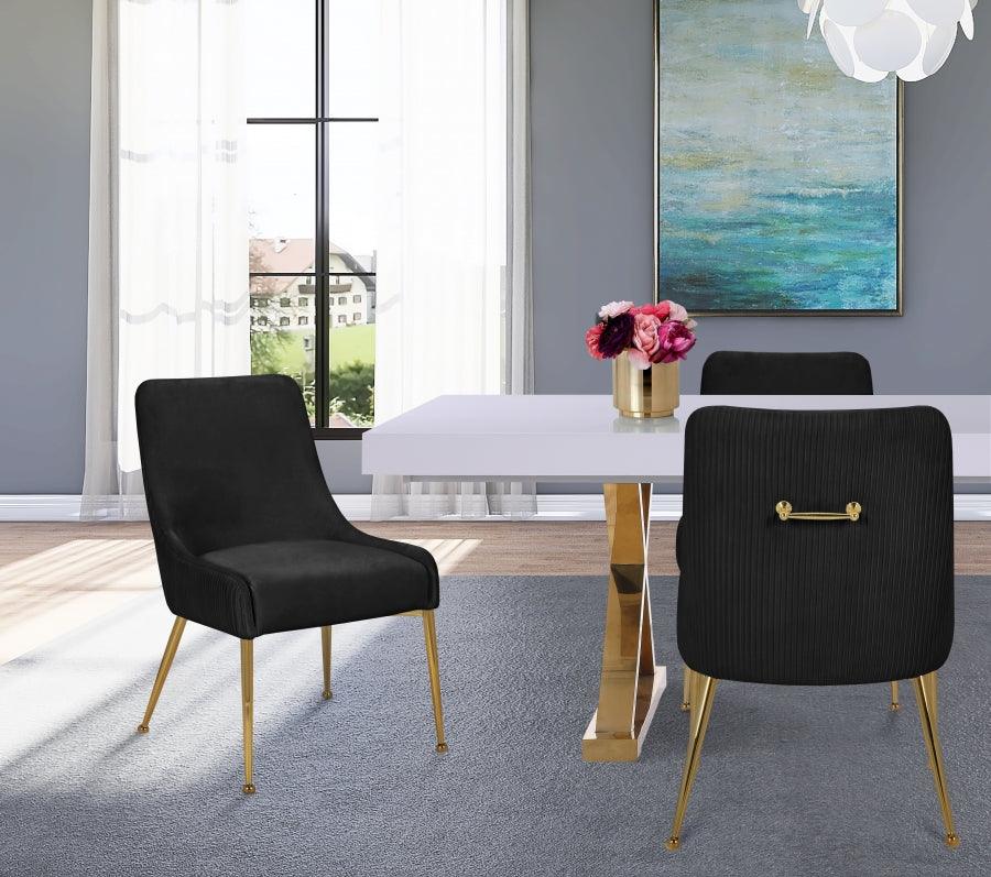 Ace Velvet Dining Chair Set Of 2 In Black - 855Black - ATL FURNITURE