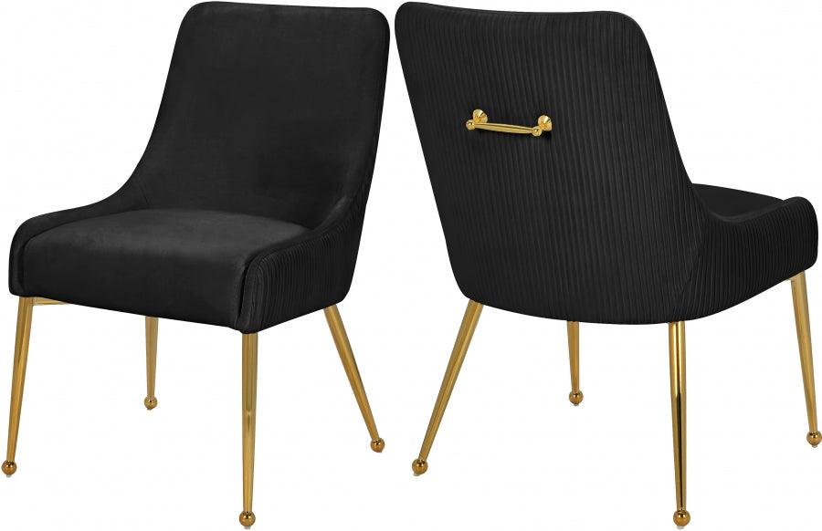 Ace Velvet Dining Chair Set Of 2 In Black - 855Black - ATL FURNITURE