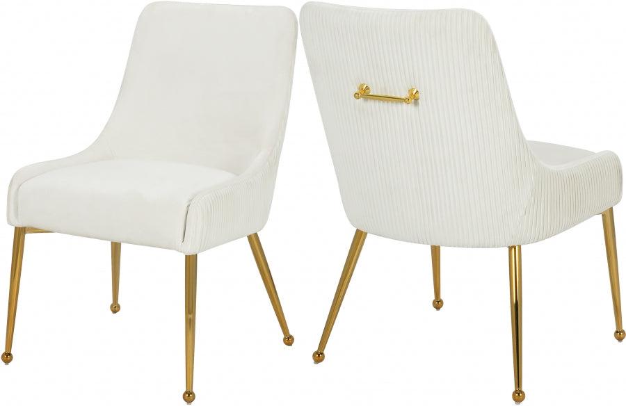 Ace Velvet Dining Chair Set Of 2 In Cream - 855Cream - ATL FURNITURE